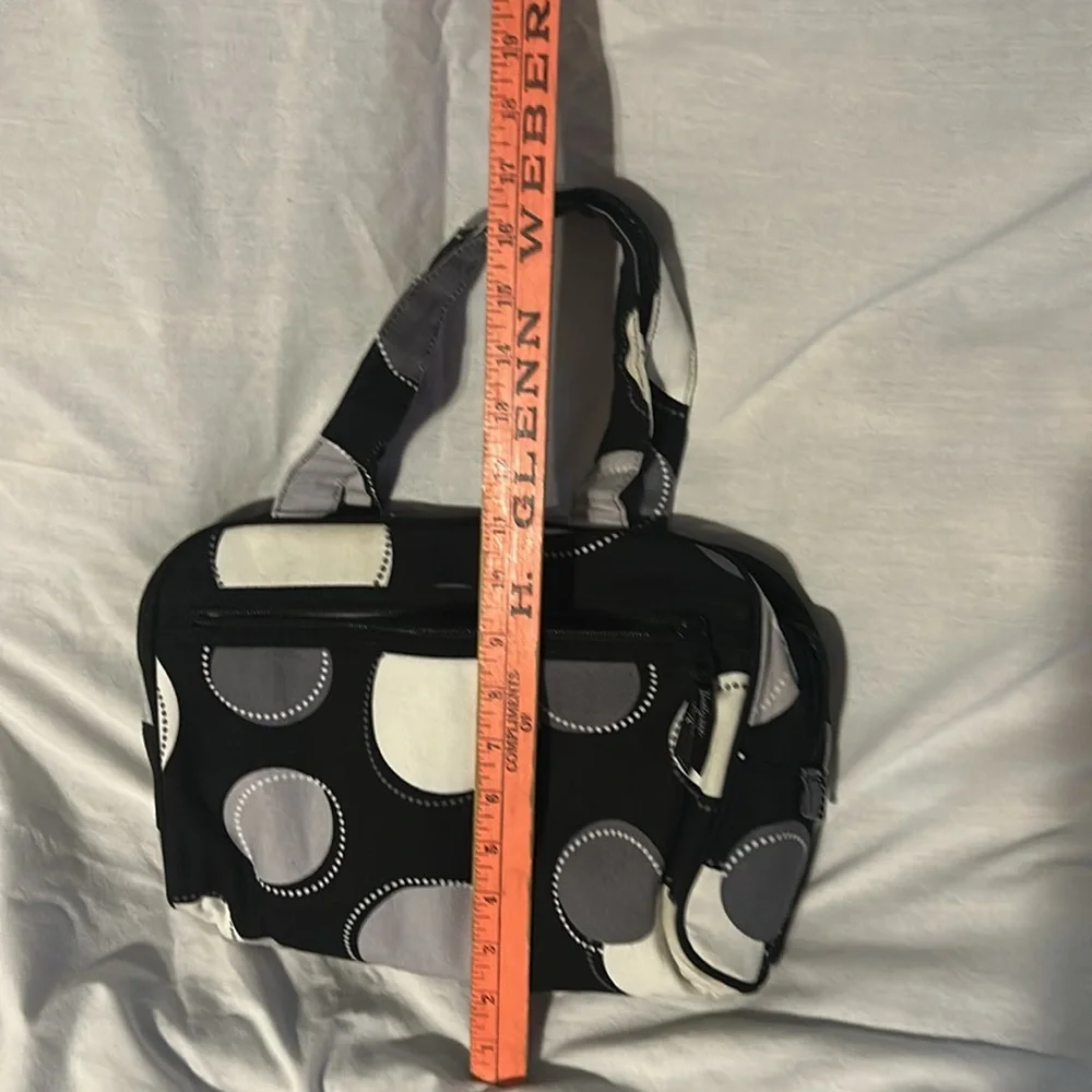 “31”travel Happy Dot makeup bag vinyl lined zip close,1 outside1 inside pocket